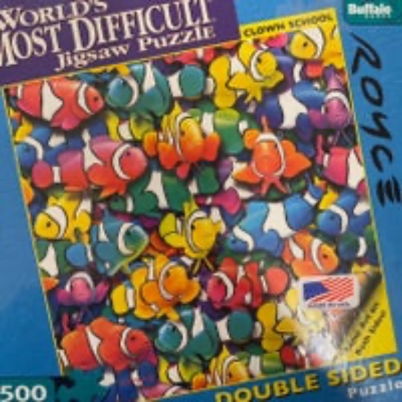 Worlds Most Difficult Jigsaw Puzzle Double Side 500 Clown School Fish Nemo Royce - Picture 1 of 6